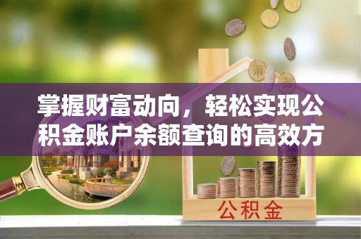 古坑掌握财富动向，轻松实现公积金账户余额查询的高效方式